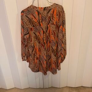 Black multi colored tunic. too long for me   I missed return date. M  never worn